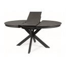 Стол обеденный SIGNAL PORTO Ceramic темно-серый мрамор/черный мат 120-160/120